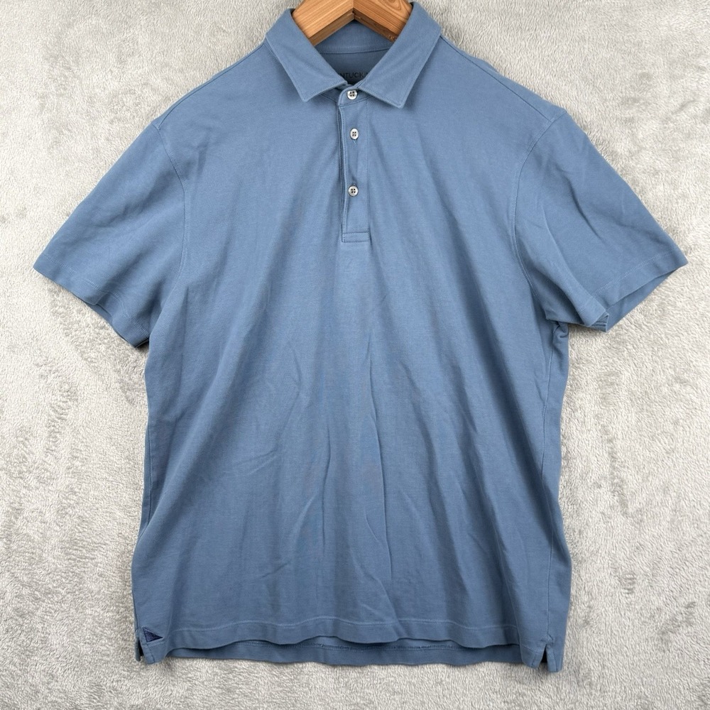 UNTUCKit Pima Cotton Polo Shirt Mens XL Blue S/S Casual Career Golf Preppy Basic